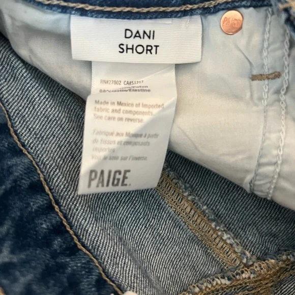 PAIGE Light Blue Distressed “Dani Shorts” - Picture 7 of 8